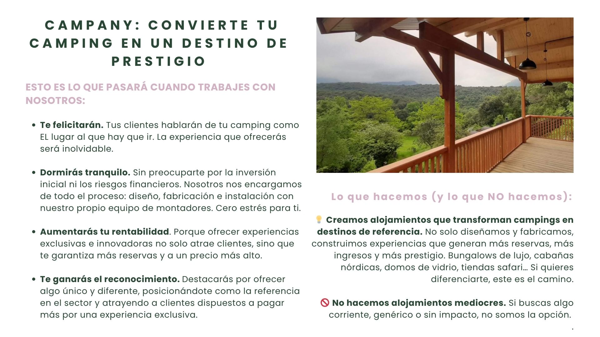 Nuestra linea de alojamientos